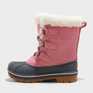 NWT, Size 1, Cat & Jack Kids' Winter Boots Waterproof Faux Fur Trea